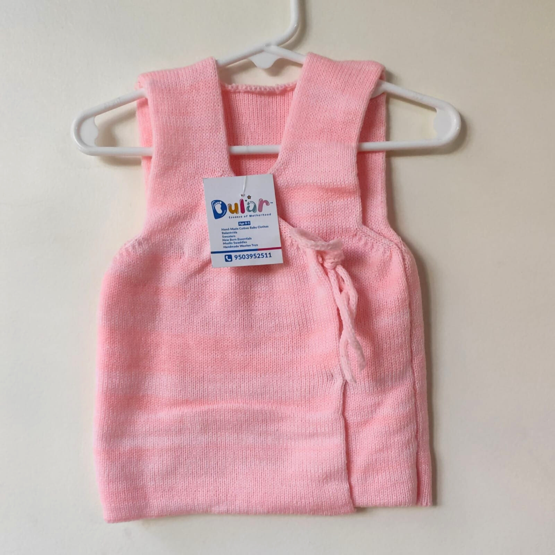 Barabandi Woolen Jacket - Pink With Strips