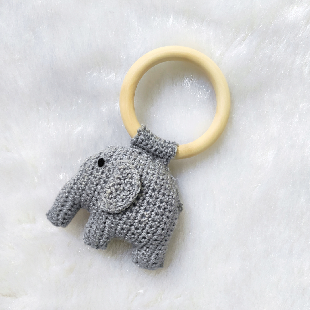 Woolen Rattle - Elephant