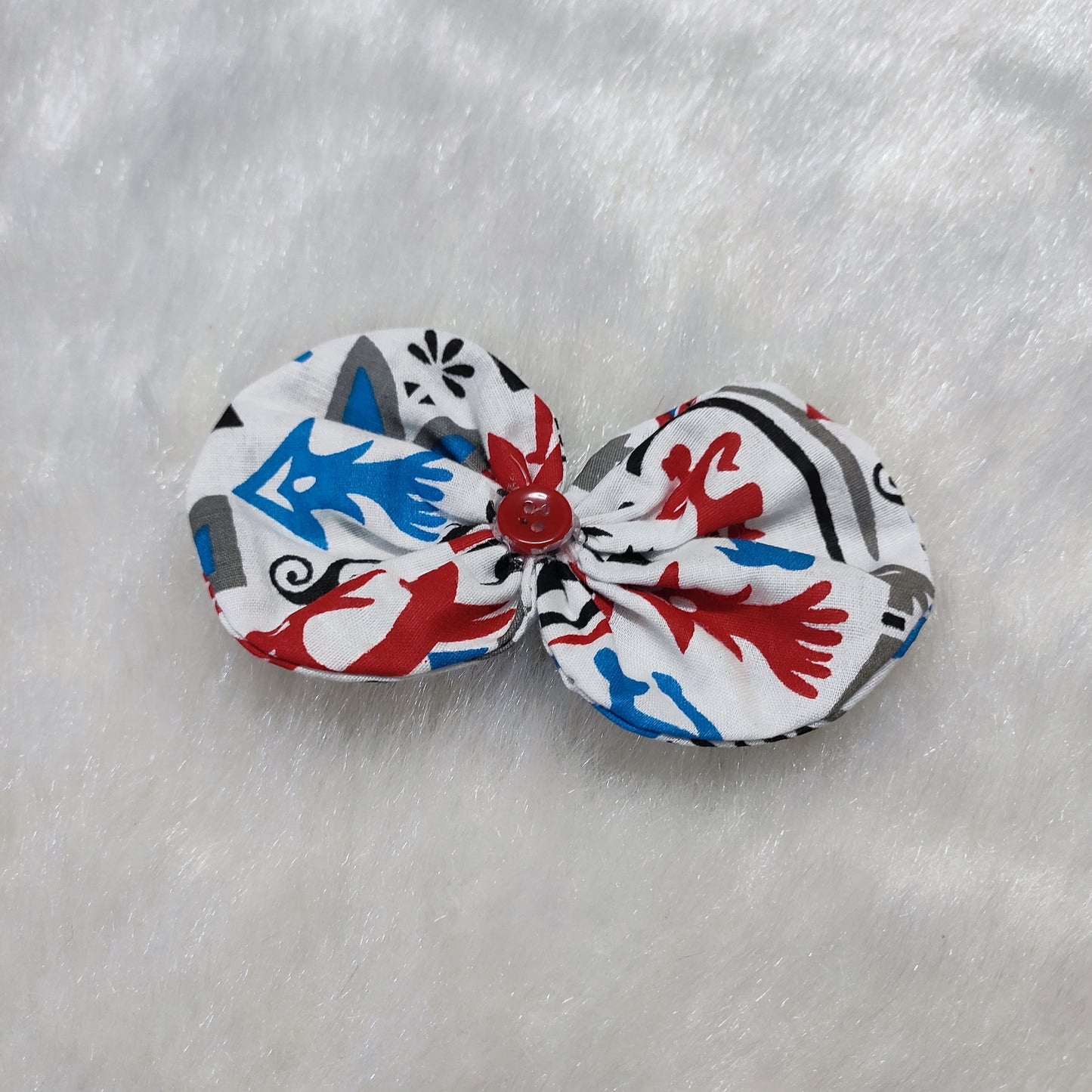 Bow Hair Clip - Red Warli