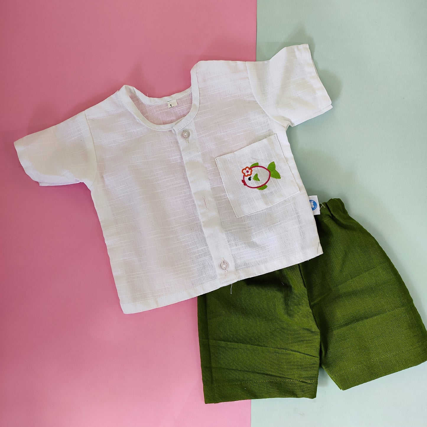 White Embroidery Set - Fish