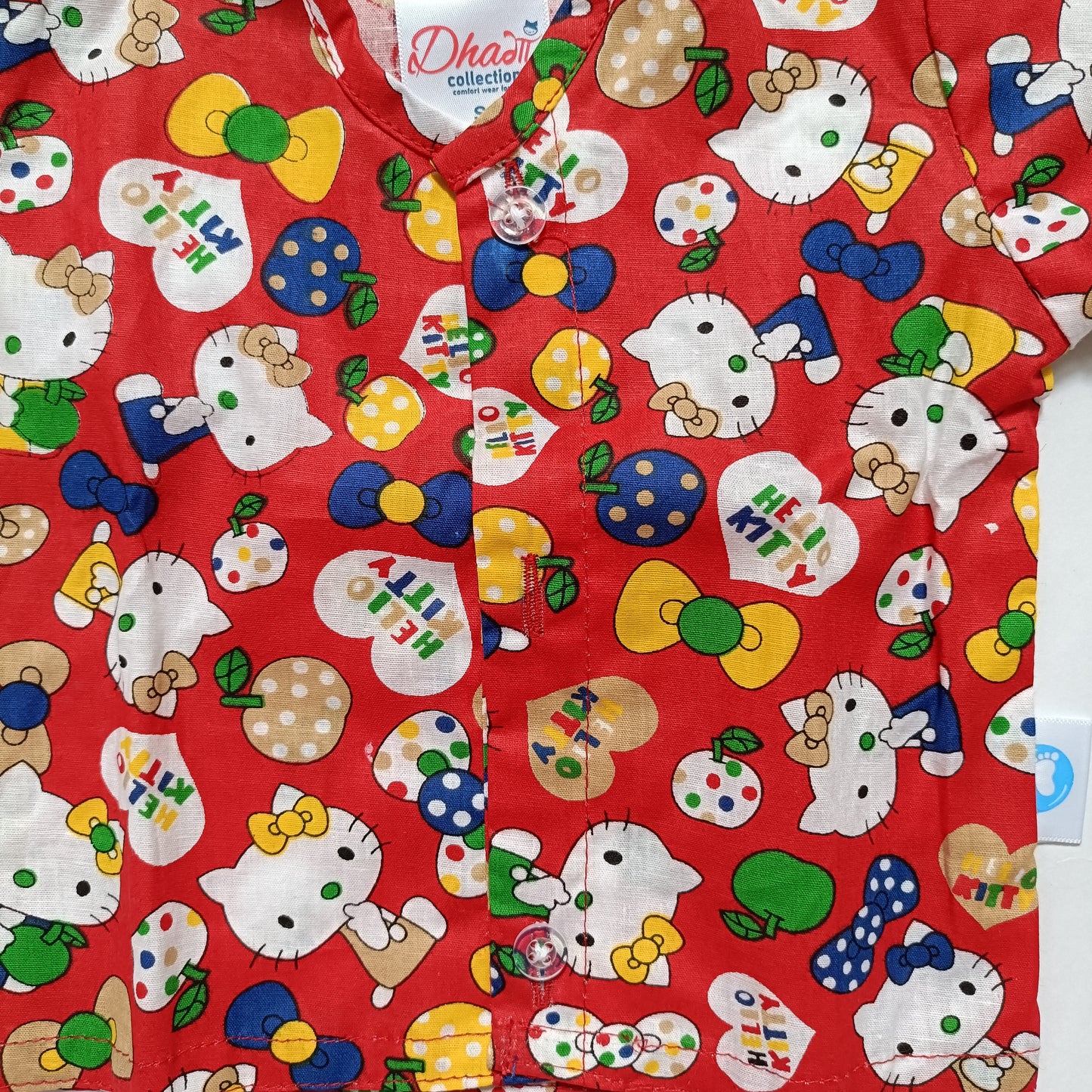 Cotton Front Open Jhabla | Red Kitty