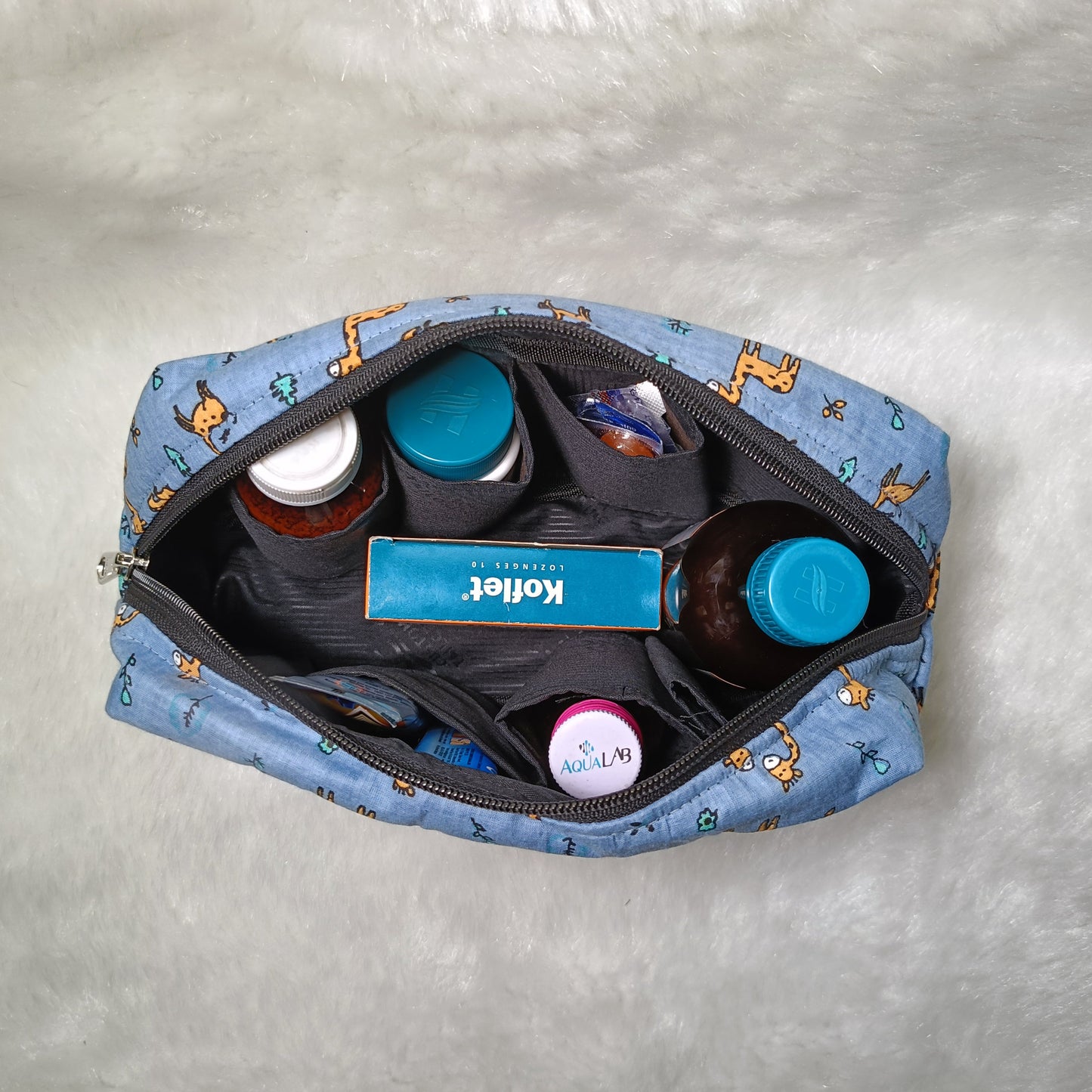 Medicine Pouch | Blueish Grey Giraffe