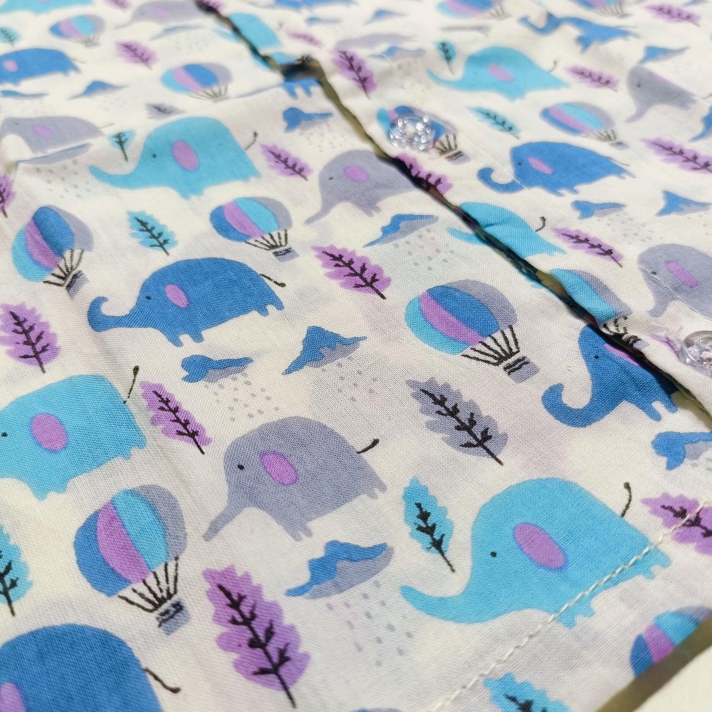 Cotton Front Open Jhabla | Blue Elephant