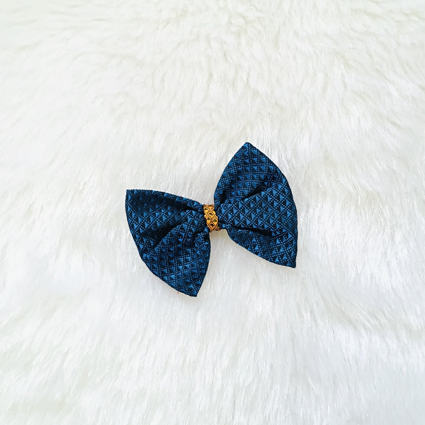 Khan Bow Hair Clip- Blue