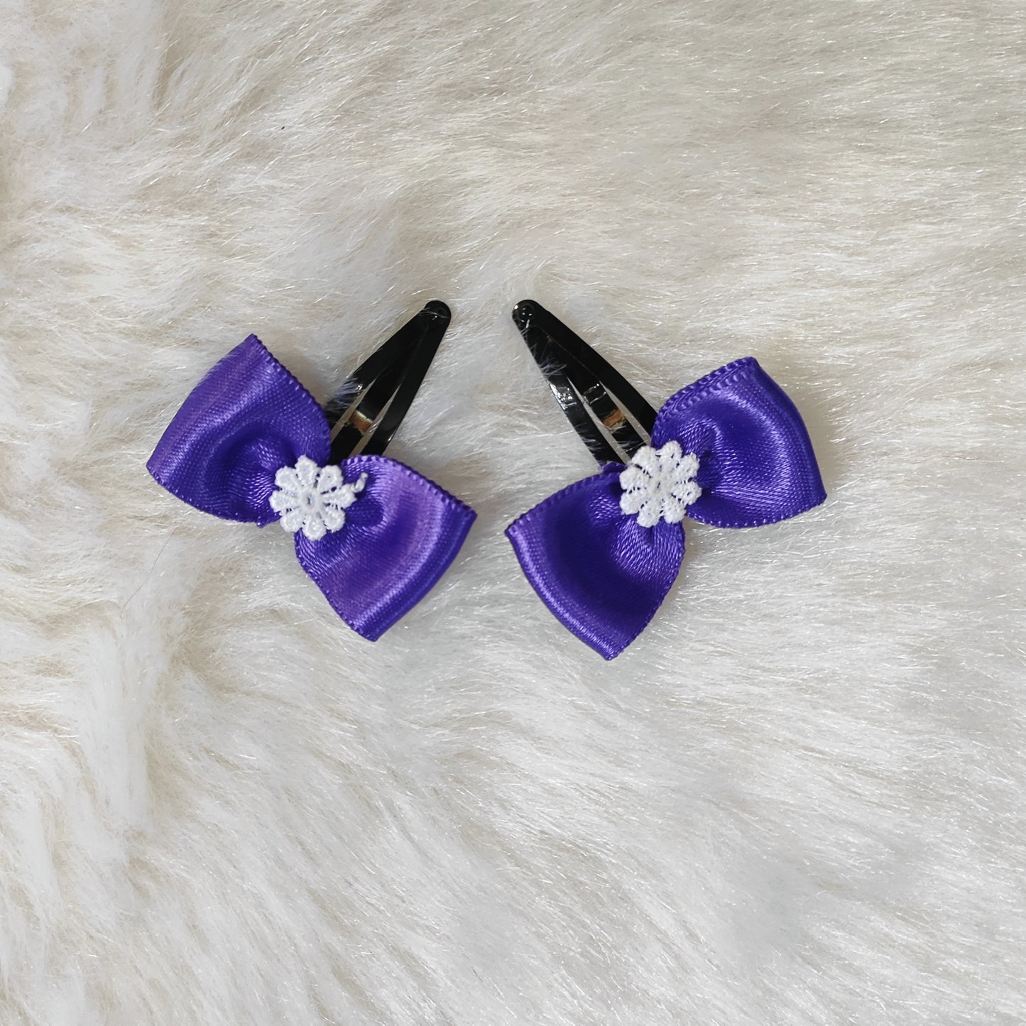 Bow Hair Clip -Violet