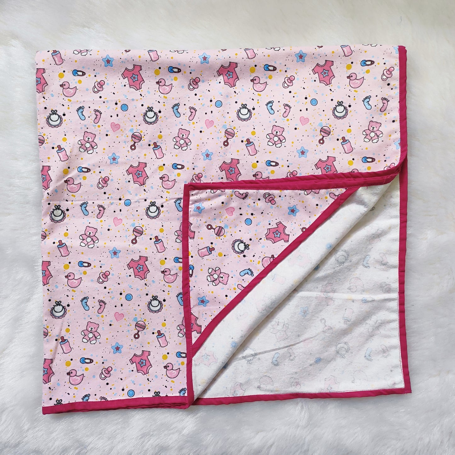 Cotswool Dupte With Hoodie - Pink Bib