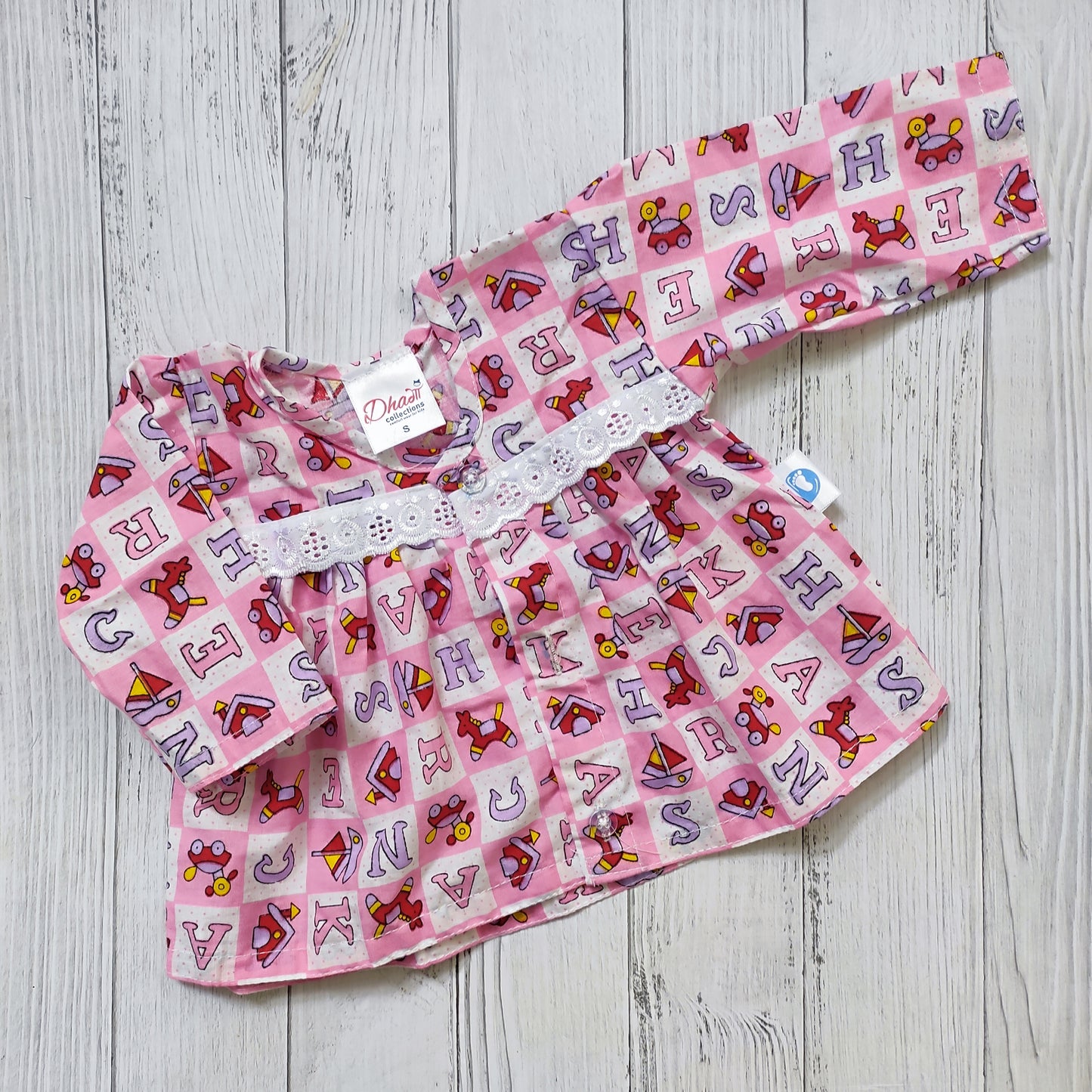 Frock Style Jhabla -Pink Alphabeats