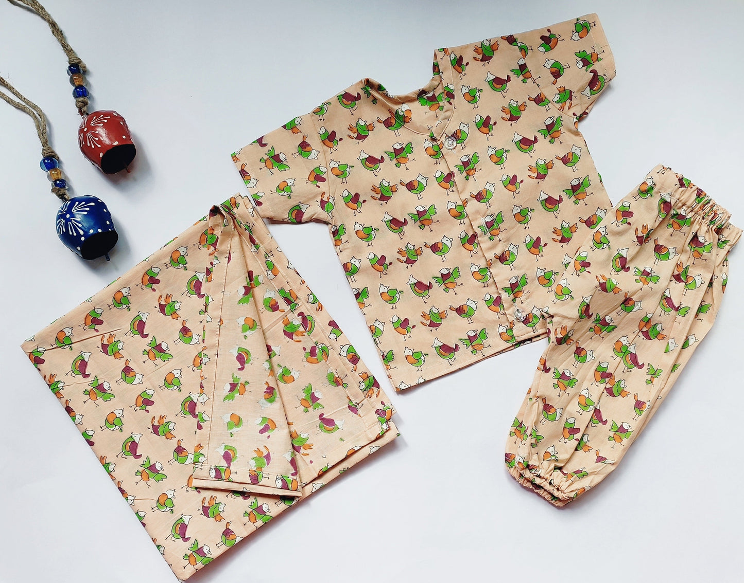 Jaipur Cotton Gift Set - Peach Bird