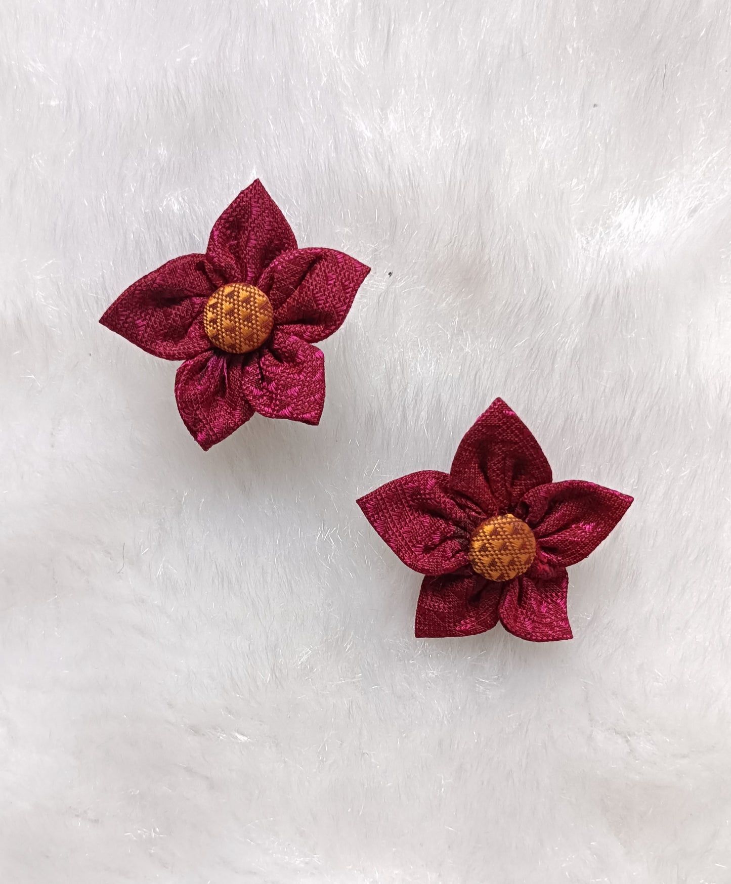 Khan Flower Hair Clip- Rani pink