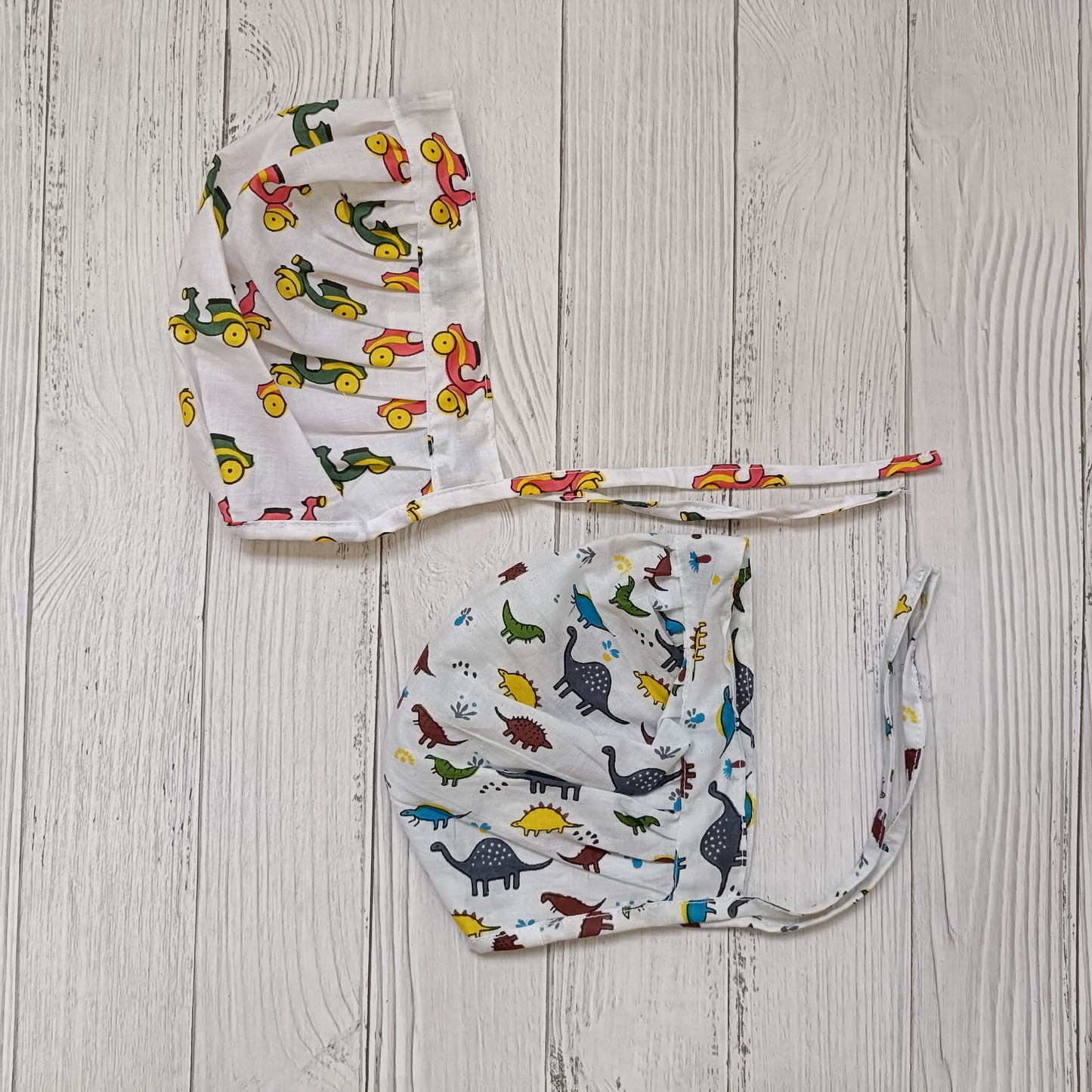 Cotton Bonnet Cap | Scooter,Dino | Pack of 2