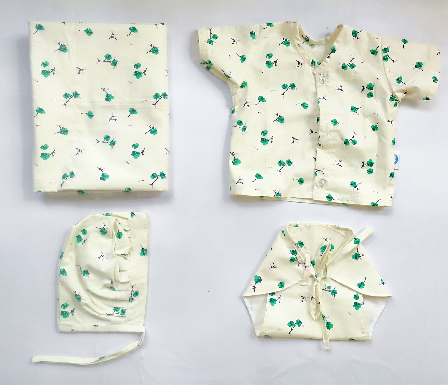 Cotton Gift Set - Lemon yellow & green flower