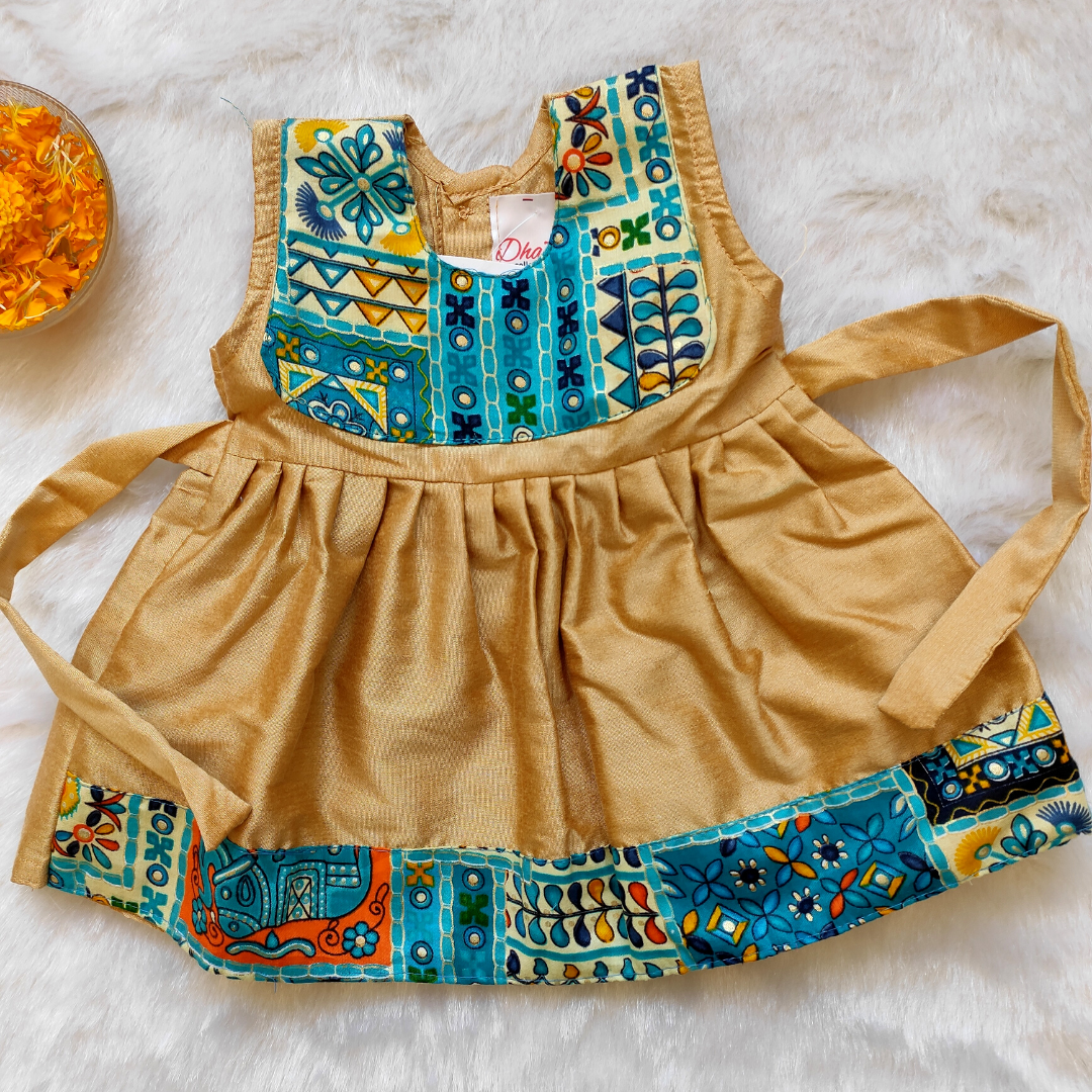 Festive Frock, Pure Cotton, Pattern, Designs, Colors, Traditional Wear, Girls Clothing, Newborn Clothing, Festive Clothing, Traditional Clothing, Wedding Clothing, Comfortable Clothing, 0-6 months kid clothes, 6-12 months kid clothes, Soft Clothing, Kid-Friendly Clothing, Cut Sleeves, Puffy Sleeves, Occasional Clothing, Made in India
