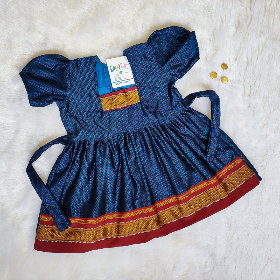 ethnic dresses for baby girl Royal Blue Khun, Best for everyday wear