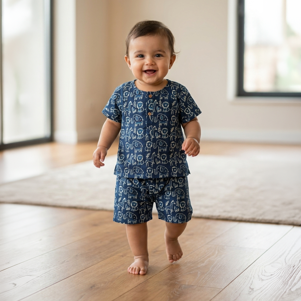 co ord set for kids | Indigo | Animal