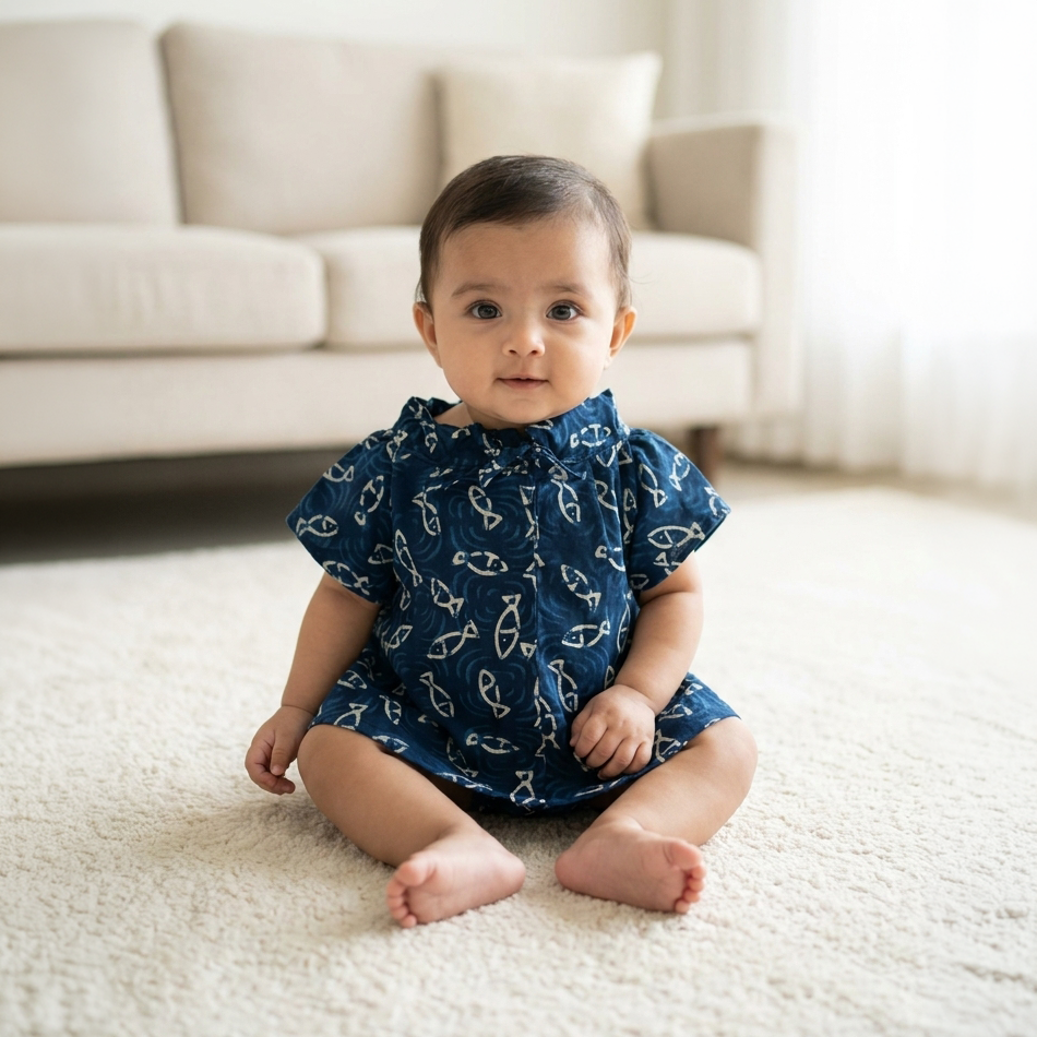 Cotton Tie Knot Jhabla |  Indigo Fish