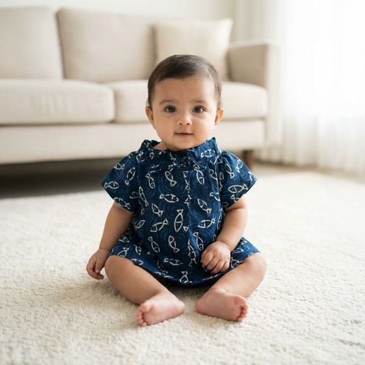 Cotton Tie Knot Jhabla |  Indigo Fish