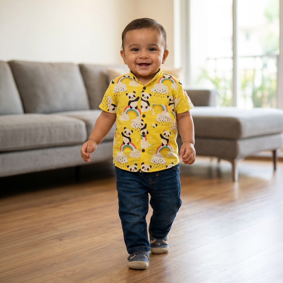 Cotton Shirt | Yellow Panda
