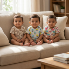 Cotton Front Open Jhabla | Assorted 2 | Pack of 3