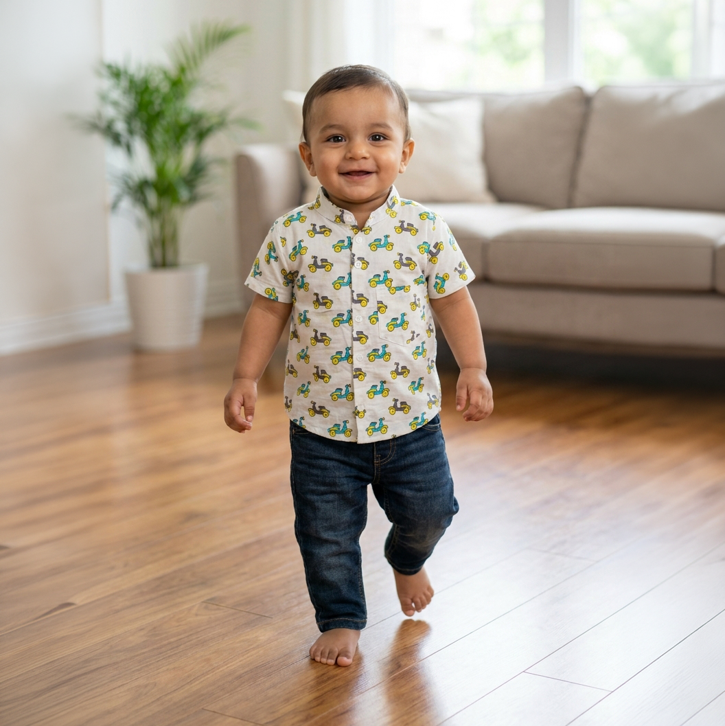 Cotton Shirt | Blue Scooter
