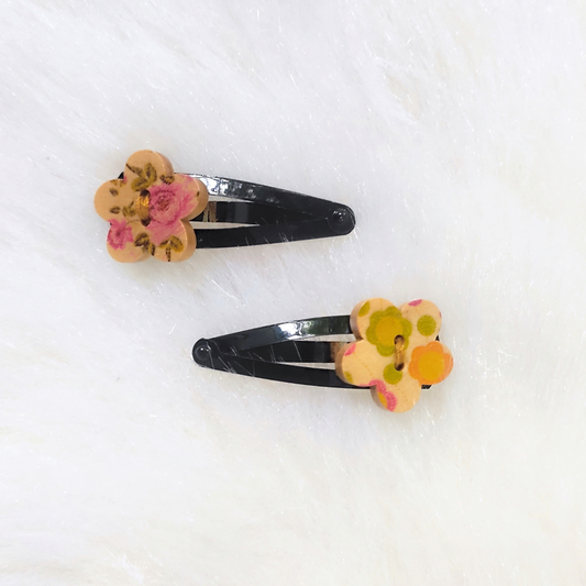 Button Hair Clip - Rose