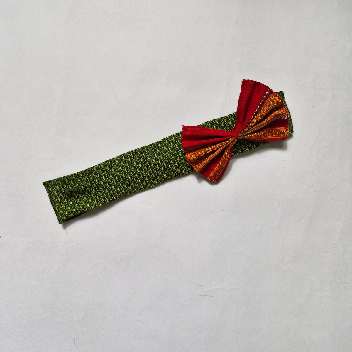 Khun Hair Band with contrast bow  - Parrot Green