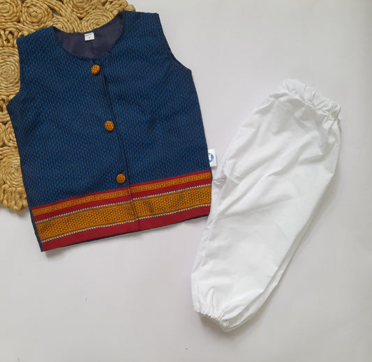 Ethnic wear Set for Boys | Khun Blue Brown Kath