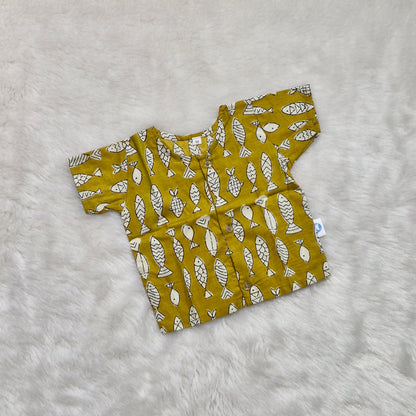 Newborn gift sets | Jaipur Cotton | Mustard Fish