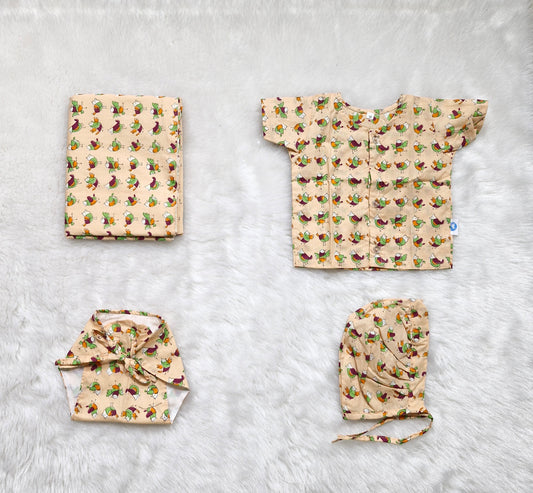 Newborn gift sets | Jaipur Cotton | Peach Sparrow