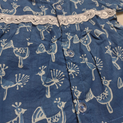 Baby Girl Jhabla | Blue Peacock