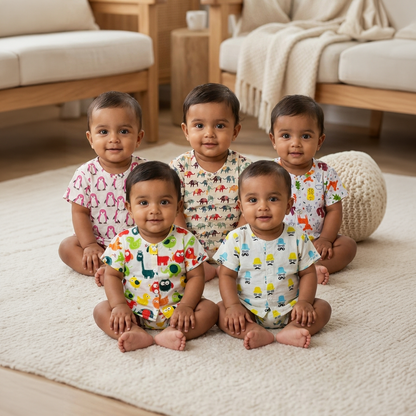 Cotton Front Open Jhabla | Assorted | Pack of 5