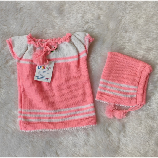 Nadi Jhabla Frock Sweater - Baby Pink