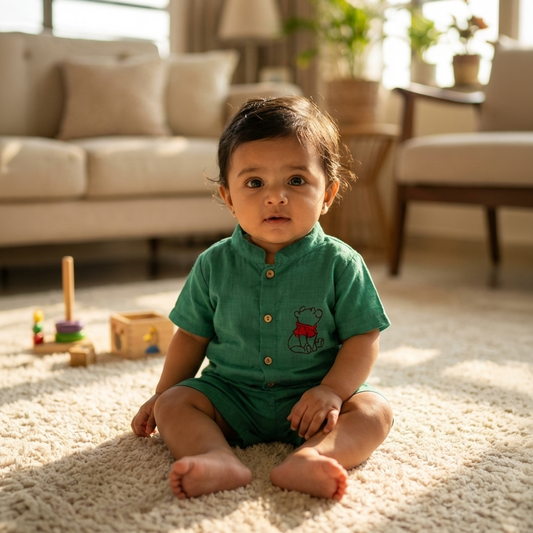 co ord set for kids | Green | Pooh