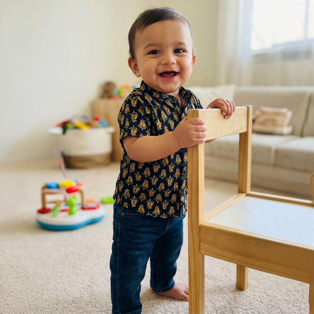 Cotton Shirt | Mustard Floral