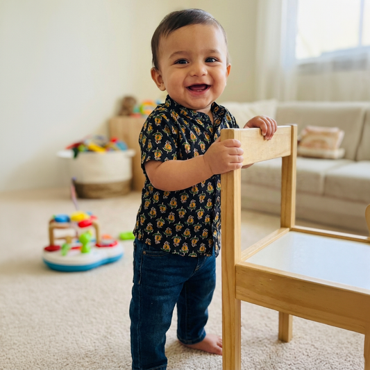 Cotton Shirt | Mustard Floral