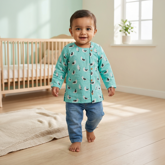 Cotton Short Kurta for Boys | Mint Sparrow