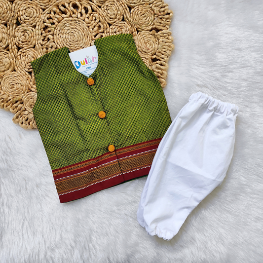 Khan Shirt & Pyjama Set - Mehndi