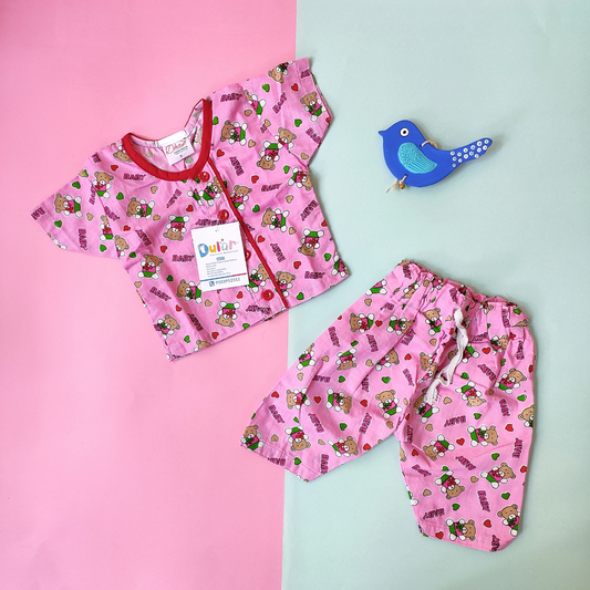 Cotton Night Suit - Pink Baby