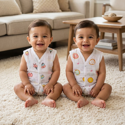 Muslin Front Open Jhabla | Vehicle (Pack of 2)