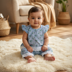 co ord set for Girls | Elephant | Sky Blue