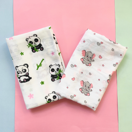 Muslin Swaddle - Animals (Pack of 2)
