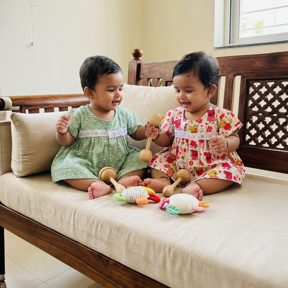 Baby Girl Jhabla | Assorted 2 | Pack of 2