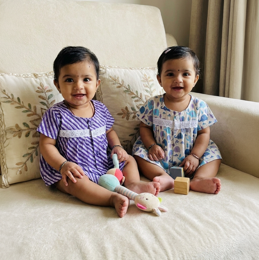 Baby Girl Jhabla | Assorted 3 | Pack of 2