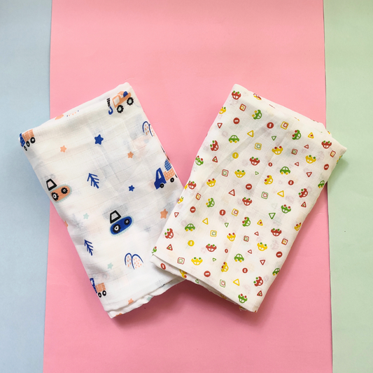 Muslin Swaddle - Vehicle (Pack of 2)