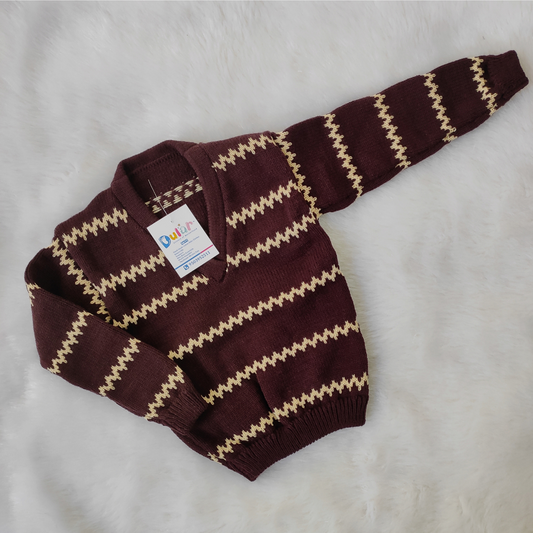 Looser Sweater - Coffee with Cream Strips