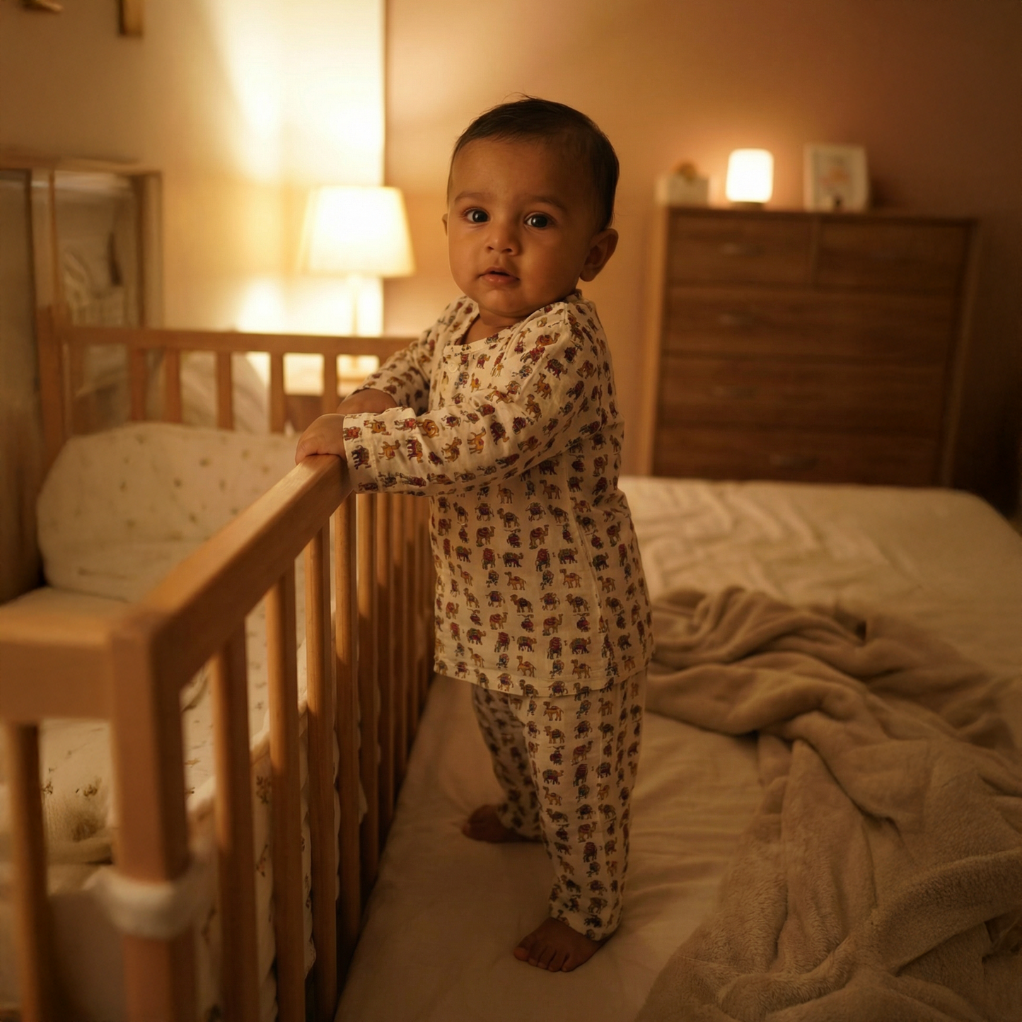 Cotton Night Suits for Kids | Camel