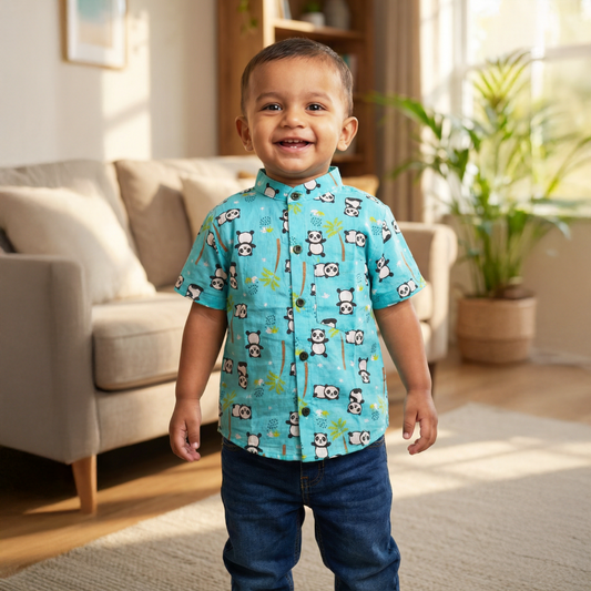 Cotton Shirt | Blue Panda