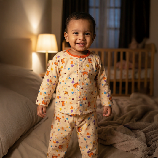 Flannel Night Suits for Kids | Cream Love