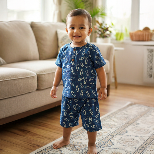 co ord set for kids | Fish | Indigo