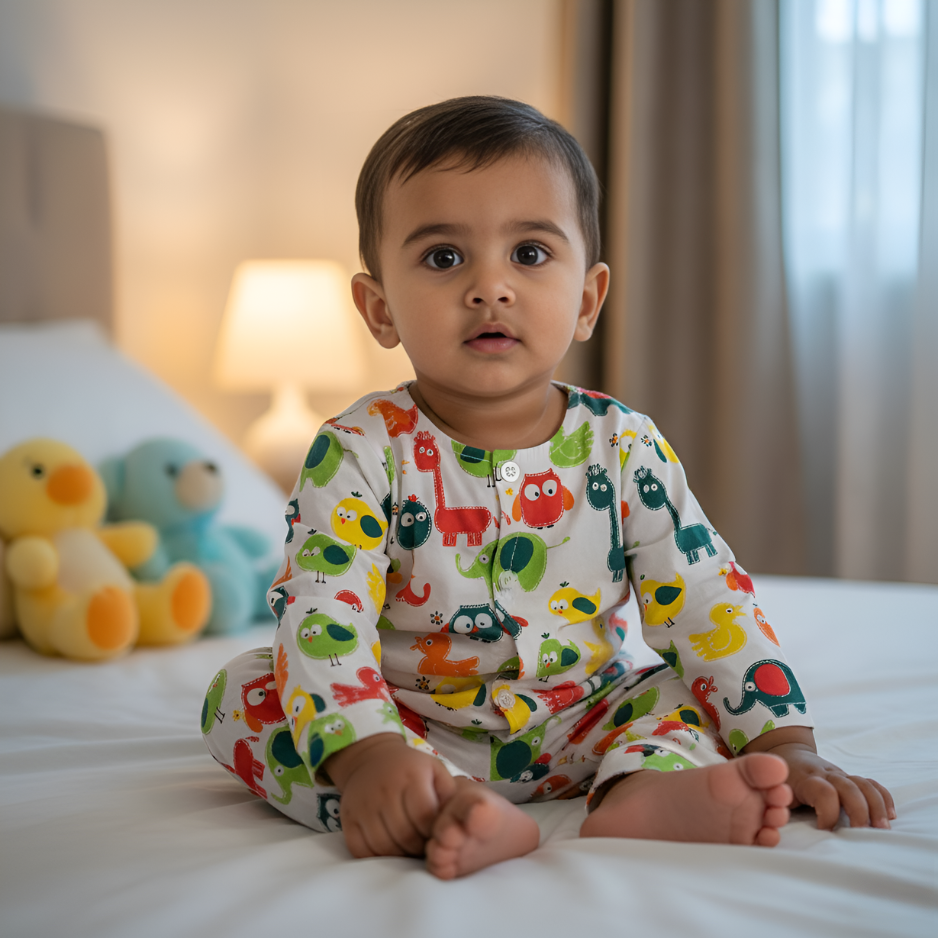 Cotton Night Suits for Kids |  Multibird | Full Sleeves