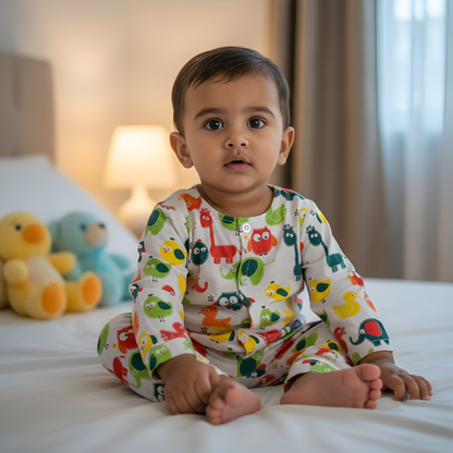 Cotton Night Suits for Kids |  Multibird | Full Sleeves